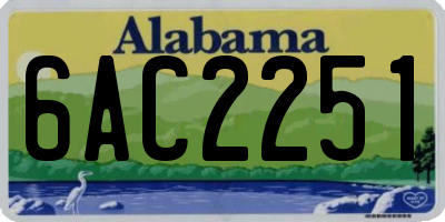 AL license plate 6AC2251