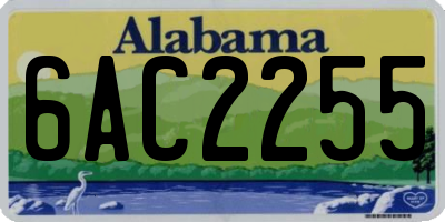 AL license plate 6AC2255