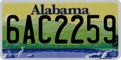 AL license plate 6AC2259