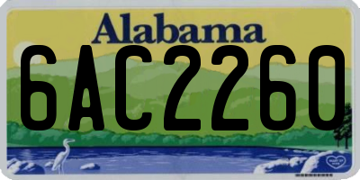 AL license plate 6AC2260