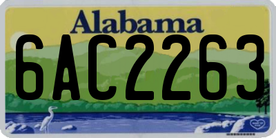 AL license plate 6AC2263