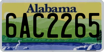 AL license plate 6AC2265