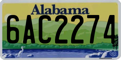 AL license plate 6AC2274
