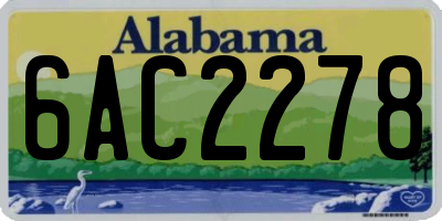 AL license plate 6AC2278