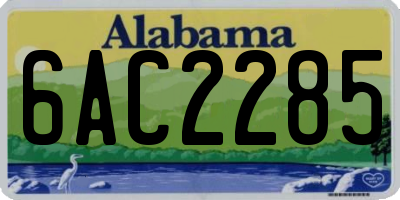AL license plate 6AC2285