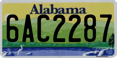 AL license plate 6AC2287