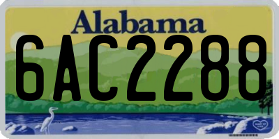 AL license plate 6AC2288