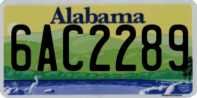 AL license plate 6AC2289