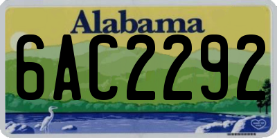AL license plate 6AC2292