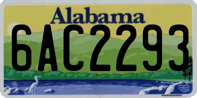 AL license plate 6AC2293