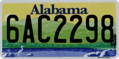AL license plate 6AC2298