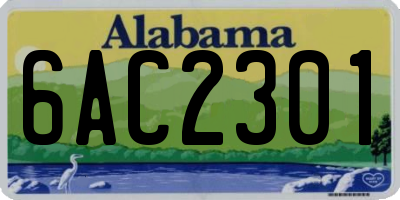 AL license plate 6AC2301