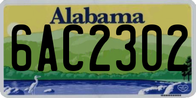 AL license plate 6AC2302
