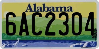 AL license plate 6AC2304