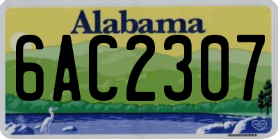 AL license plate 6AC2307