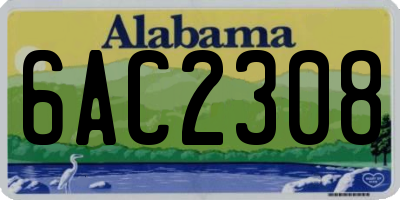 AL license plate 6AC2308