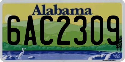 AL license plate 6AC2309