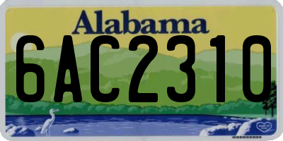 AL license plate 6AC2310