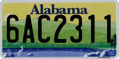 AL license plate 6AC2311
