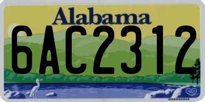 AL license plate 6AC2312