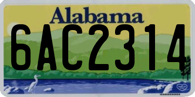 AL license plate 6AC2314