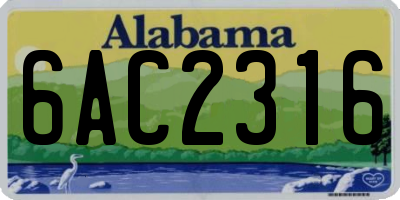 AL license plate 6AC2316