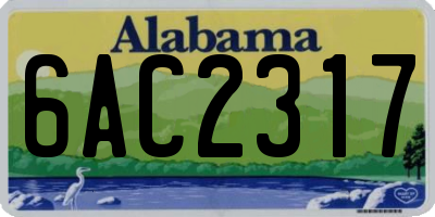AL license plate 6AC2317