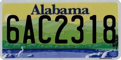 AL license plate 6AC2318