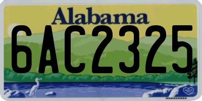 AL license plate 6AC2325