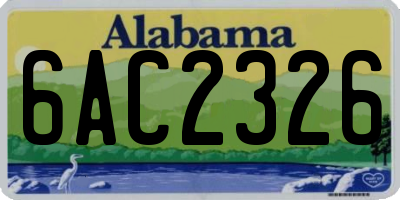 AL license plate 6AC2326