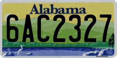 AL license plate 6AC2327