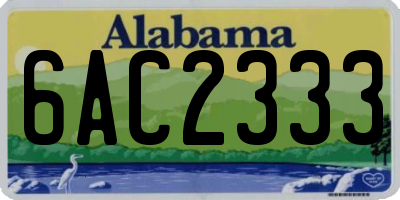 AL license plate 6AC2333