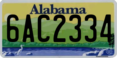 AL license plate 6AC2334