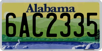 AL license plate 6AC2335