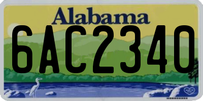 AL license plate 6AC2340
