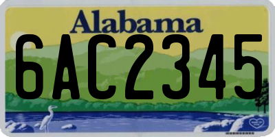 AL license plate 6AC2345