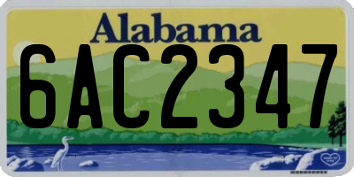 AL license plate 6AC2347