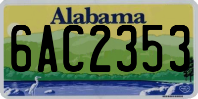 AL license plate 6AC2353
