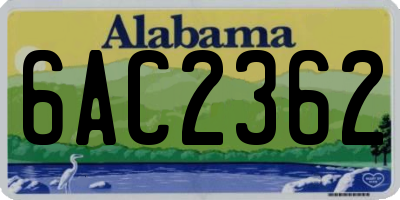 AL license plate 6AC2362