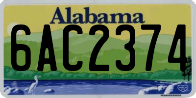 AL license plate 6AC2374