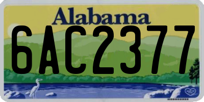 AL license plate 6AC2377