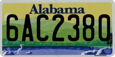 AL license plate 6AC2380