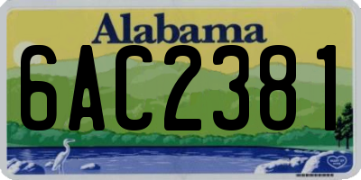 AL license plate 6AC2381