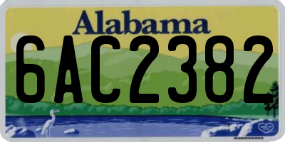 AL license plate 6AC2382