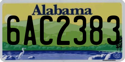 AL license plate 6AC2383