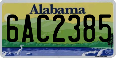 AL license plate 6AC2385