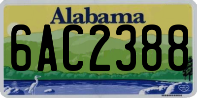 AL license plate 6AC2388