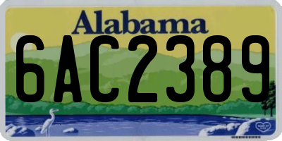 AL license plate 6AC2389