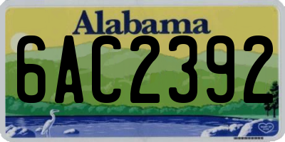 AL license plate 6AC2392