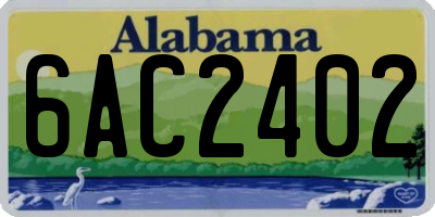 AL license plate 6AC2402